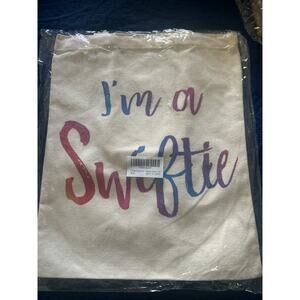 NIP White Canvas Tote Bag Double Handles I'M A SWIFTIE